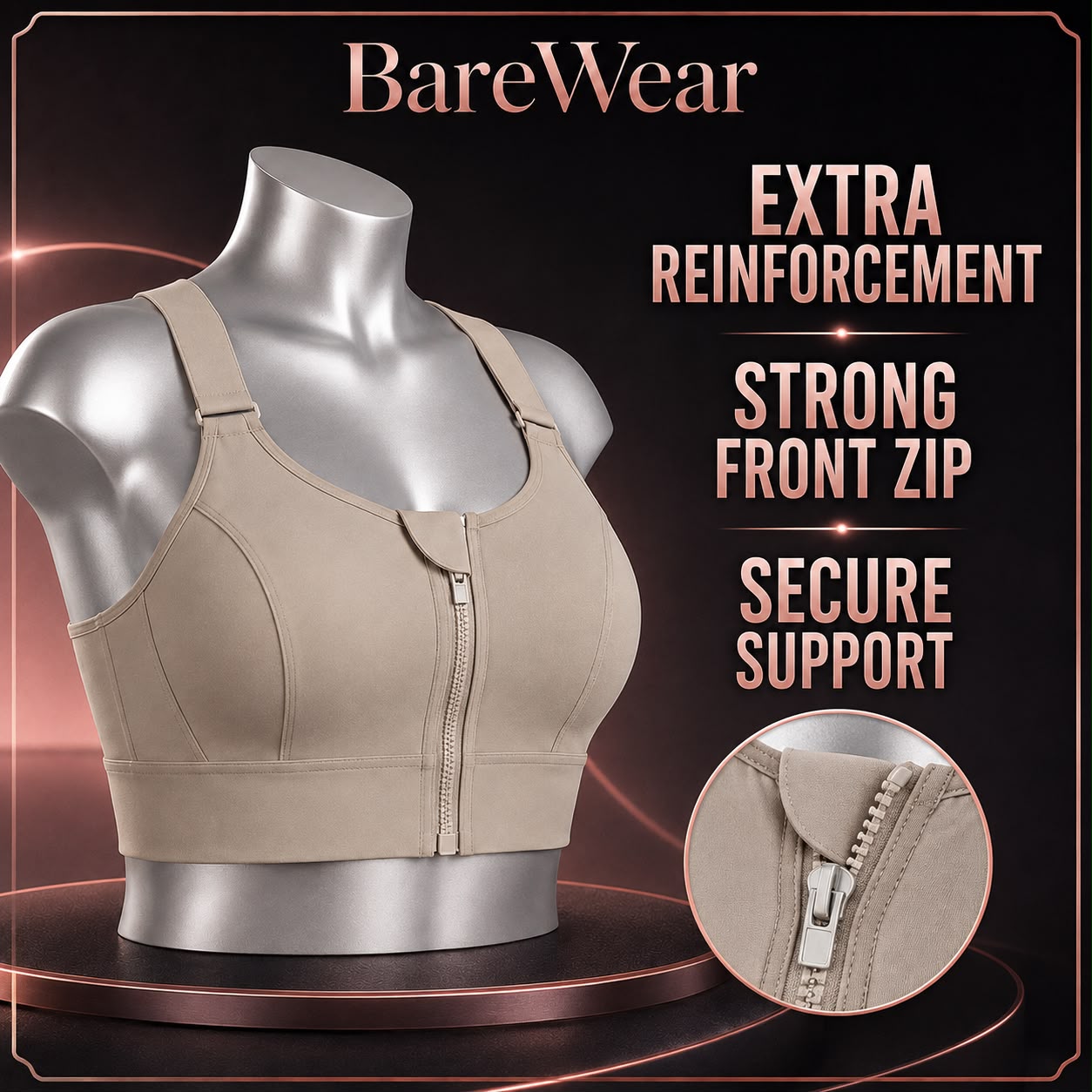Adjustable Zero-Bounce Sports Bra